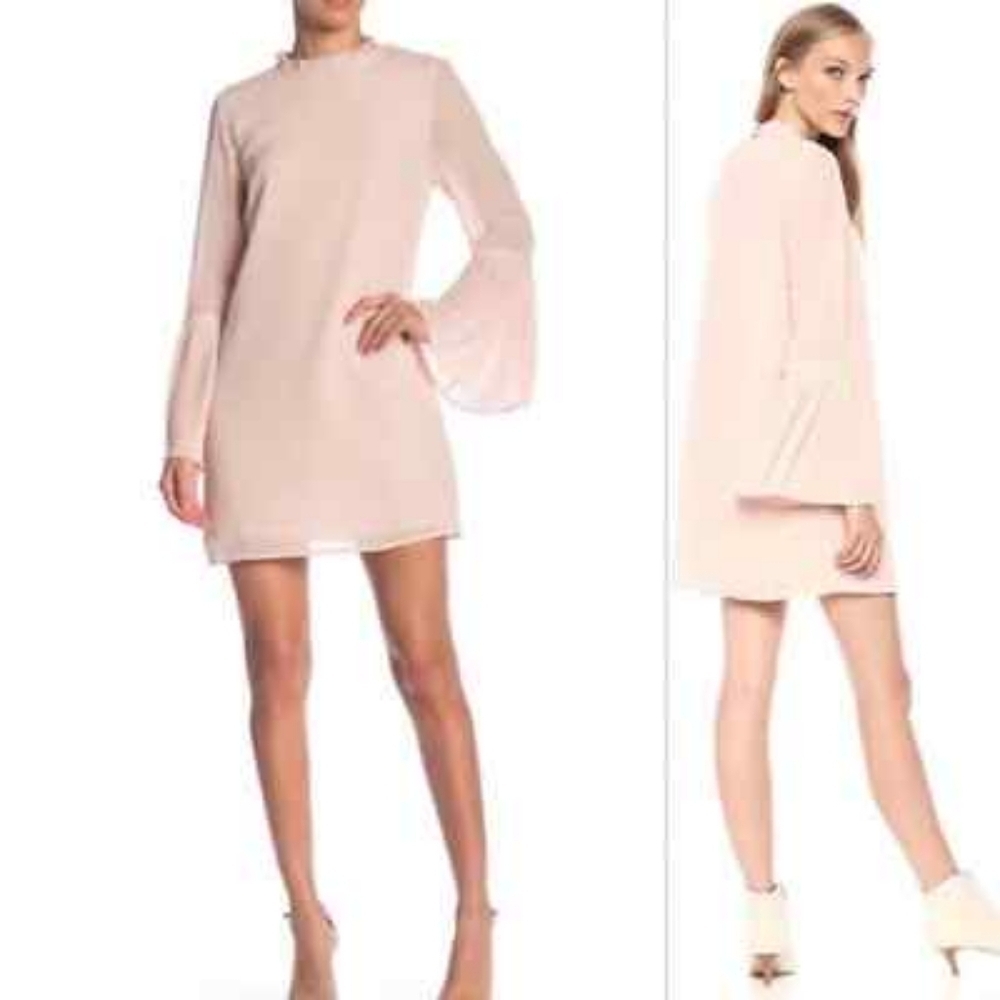 Cupcakes And Cashmere XS Malina Shift Dress Pleated Bell Sleeve NWT